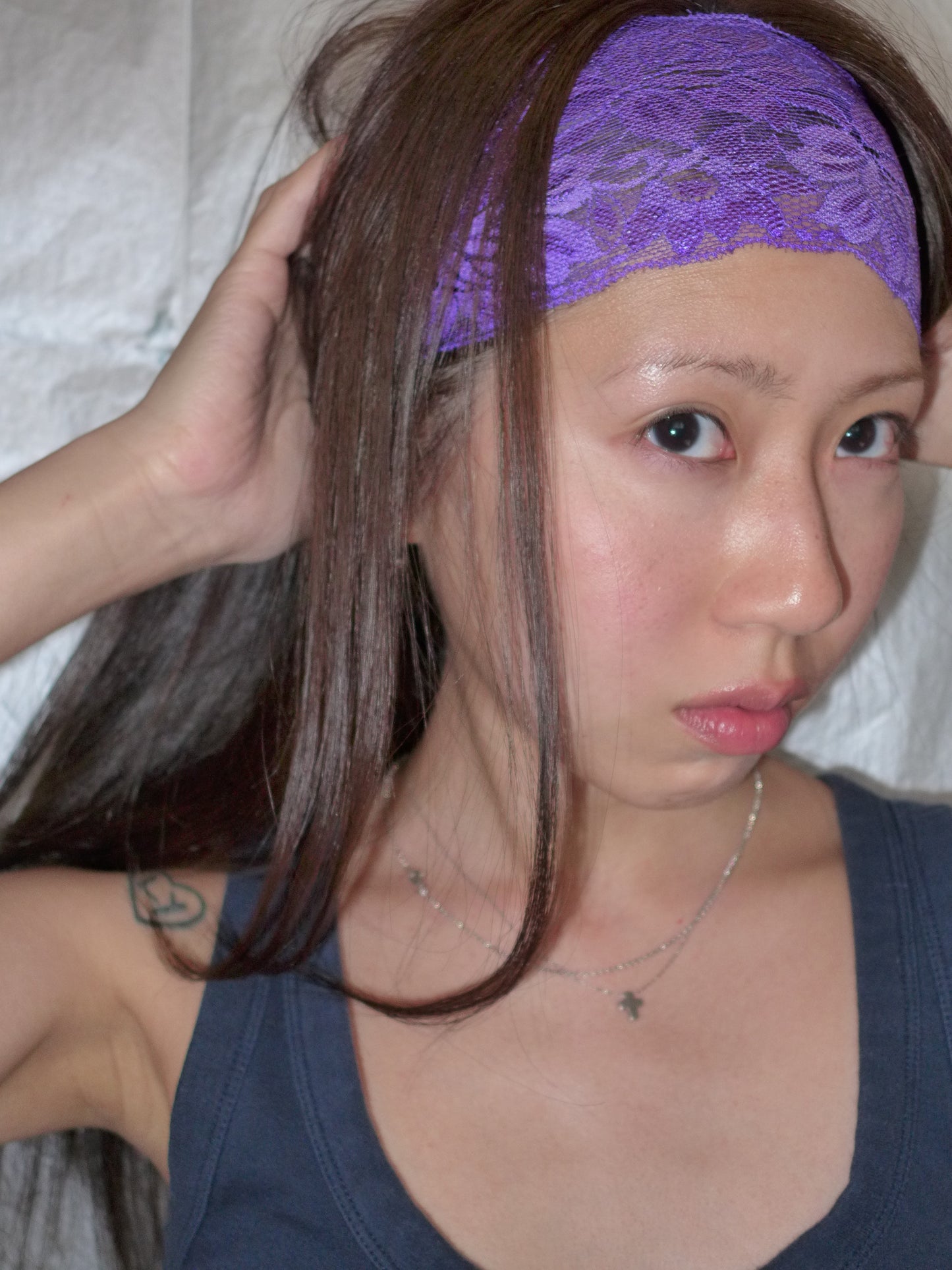 lace headband(iris purple)