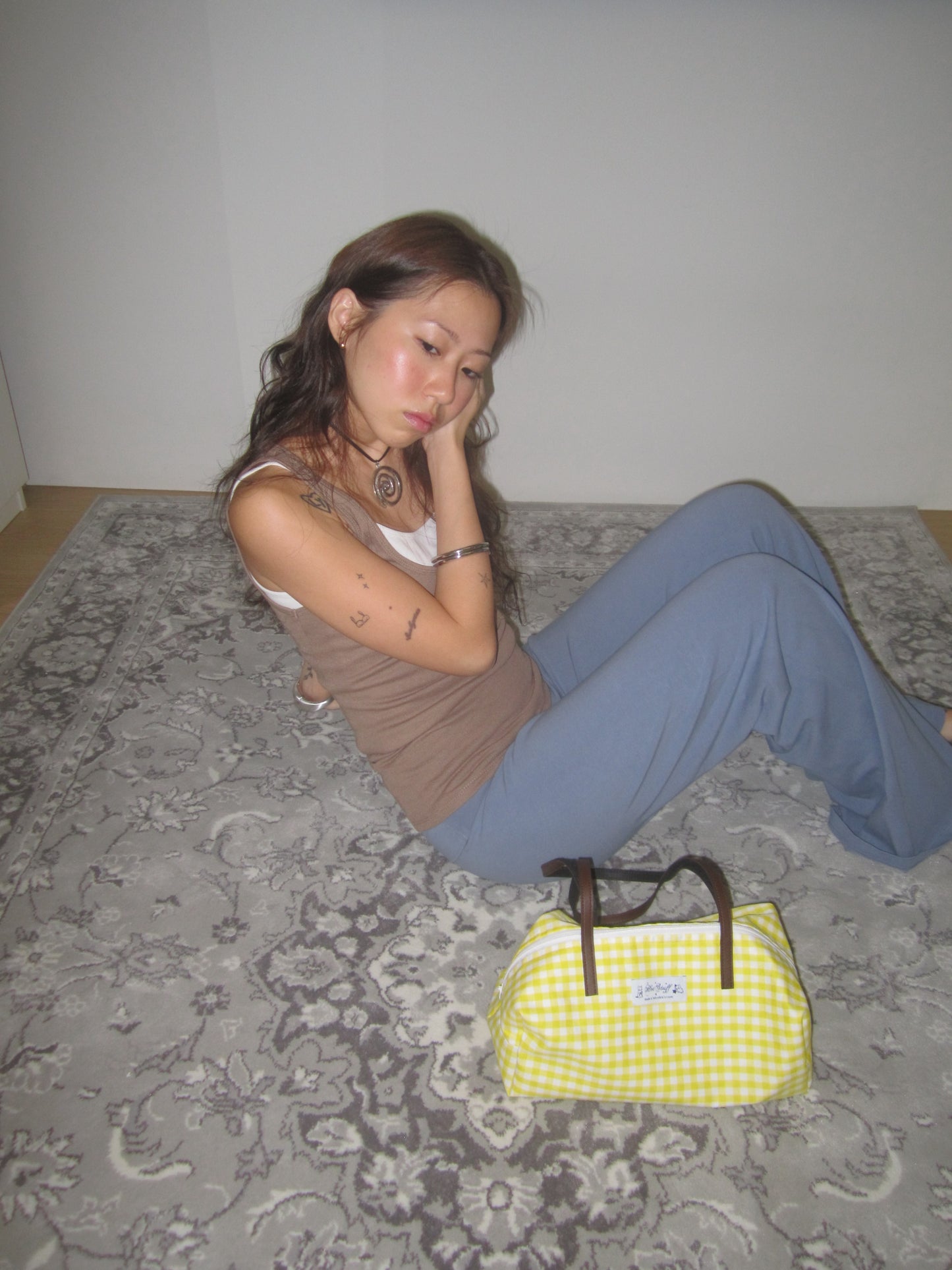 ava box bag(yellow gingham)