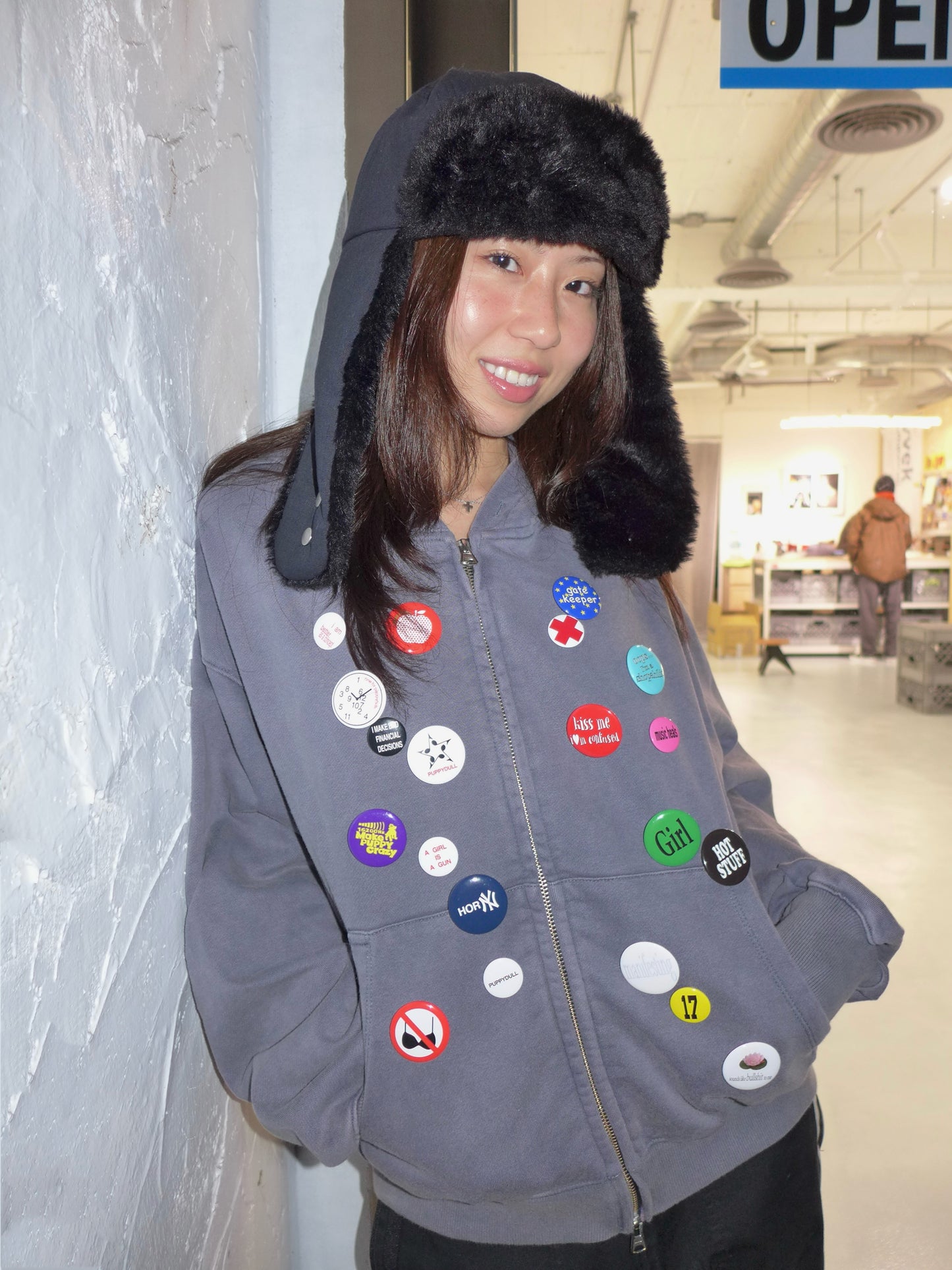 epic 20pins zip-up hoodie(puppydullxhot stuff)