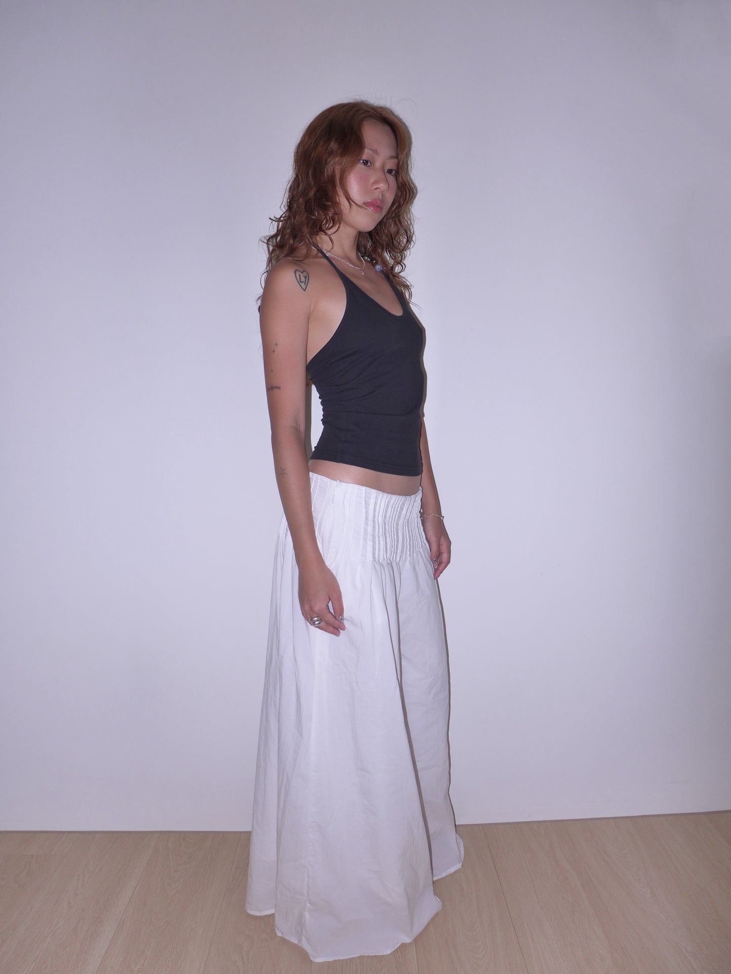 agate beads halter top(black)