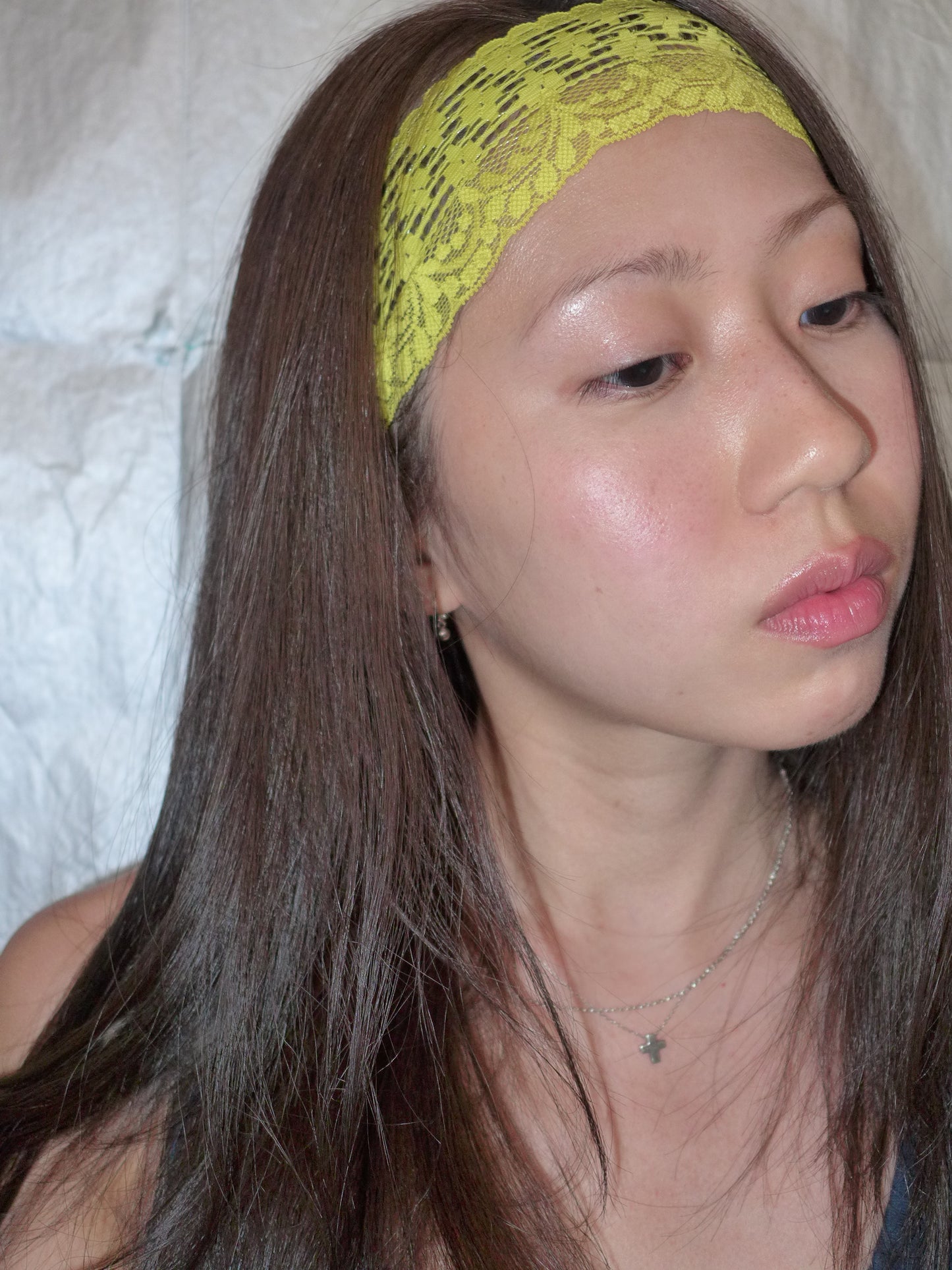 lace headband(mustard yellow)