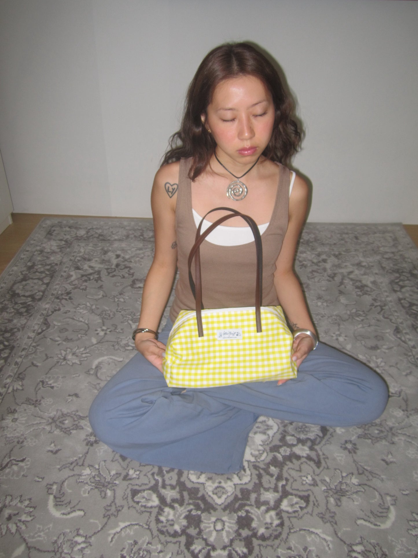 ava box bag(yellow gingham)