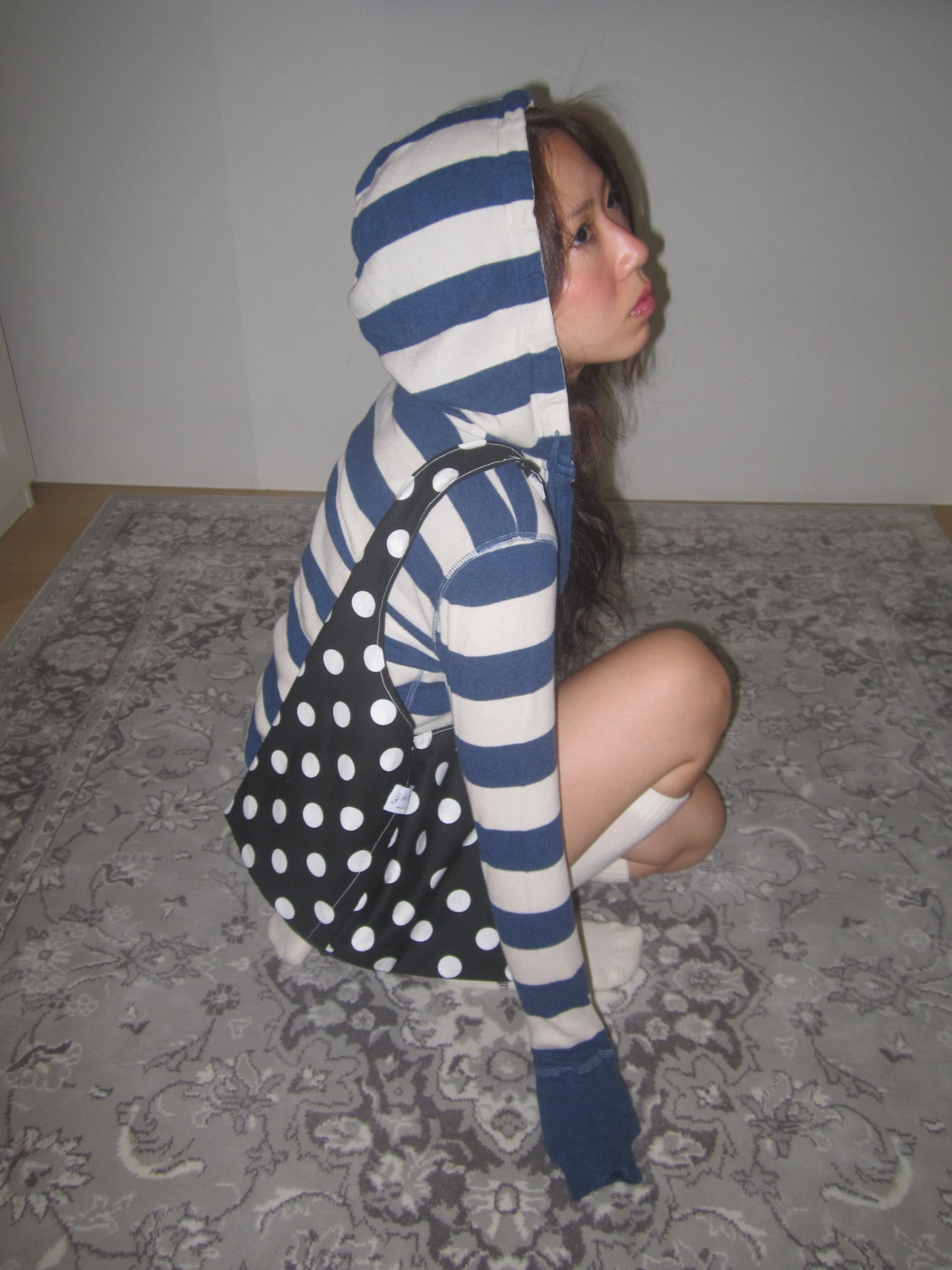 lucy shoulder bag(black polka dot)