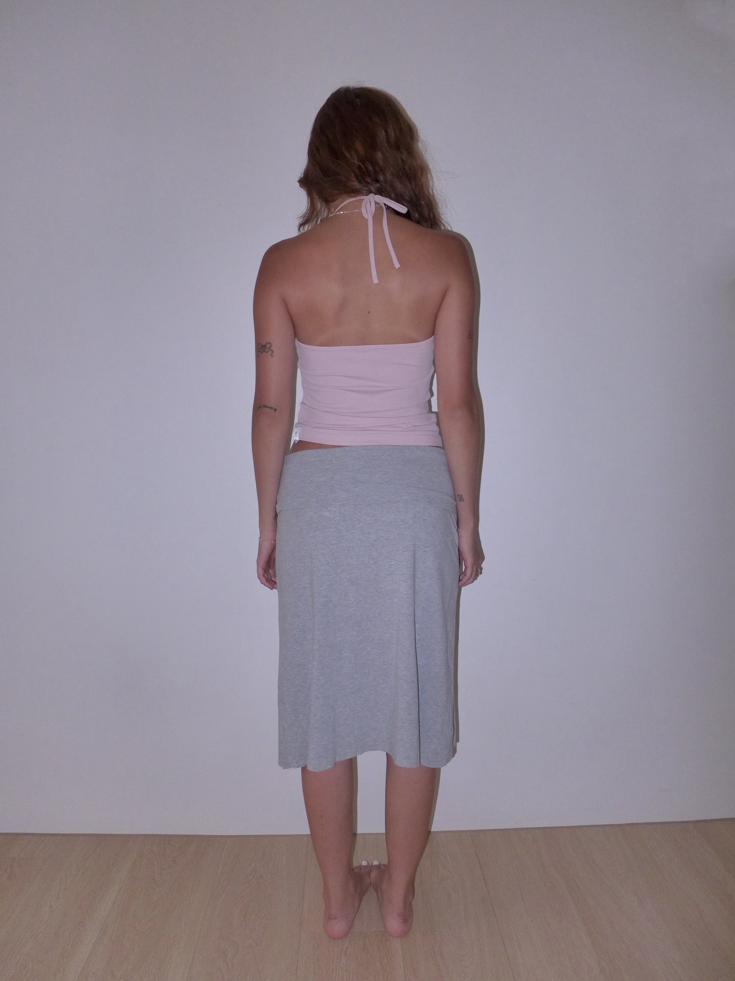 agate beads halter top(blush pink)