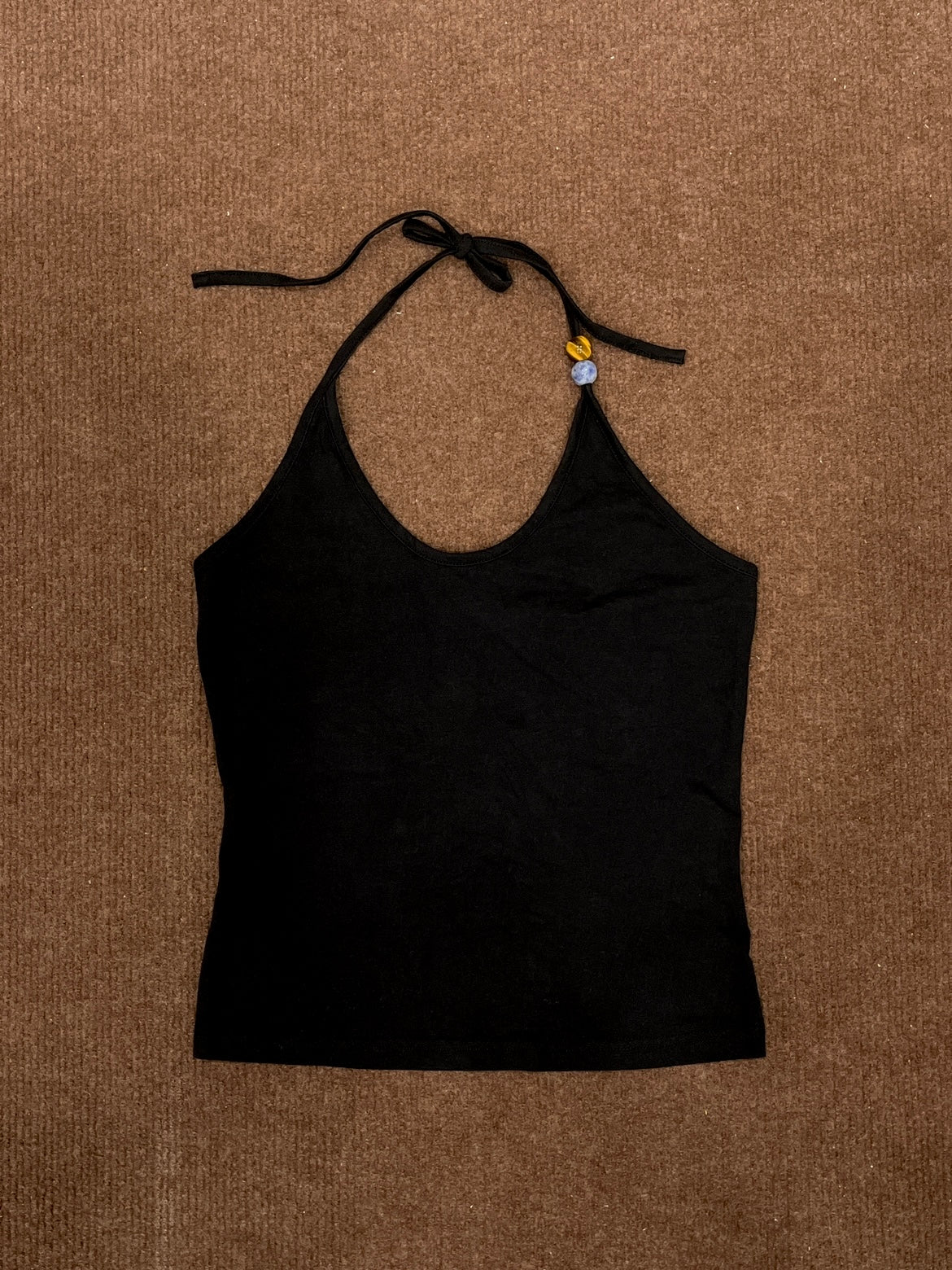 agate beads halter top(black)