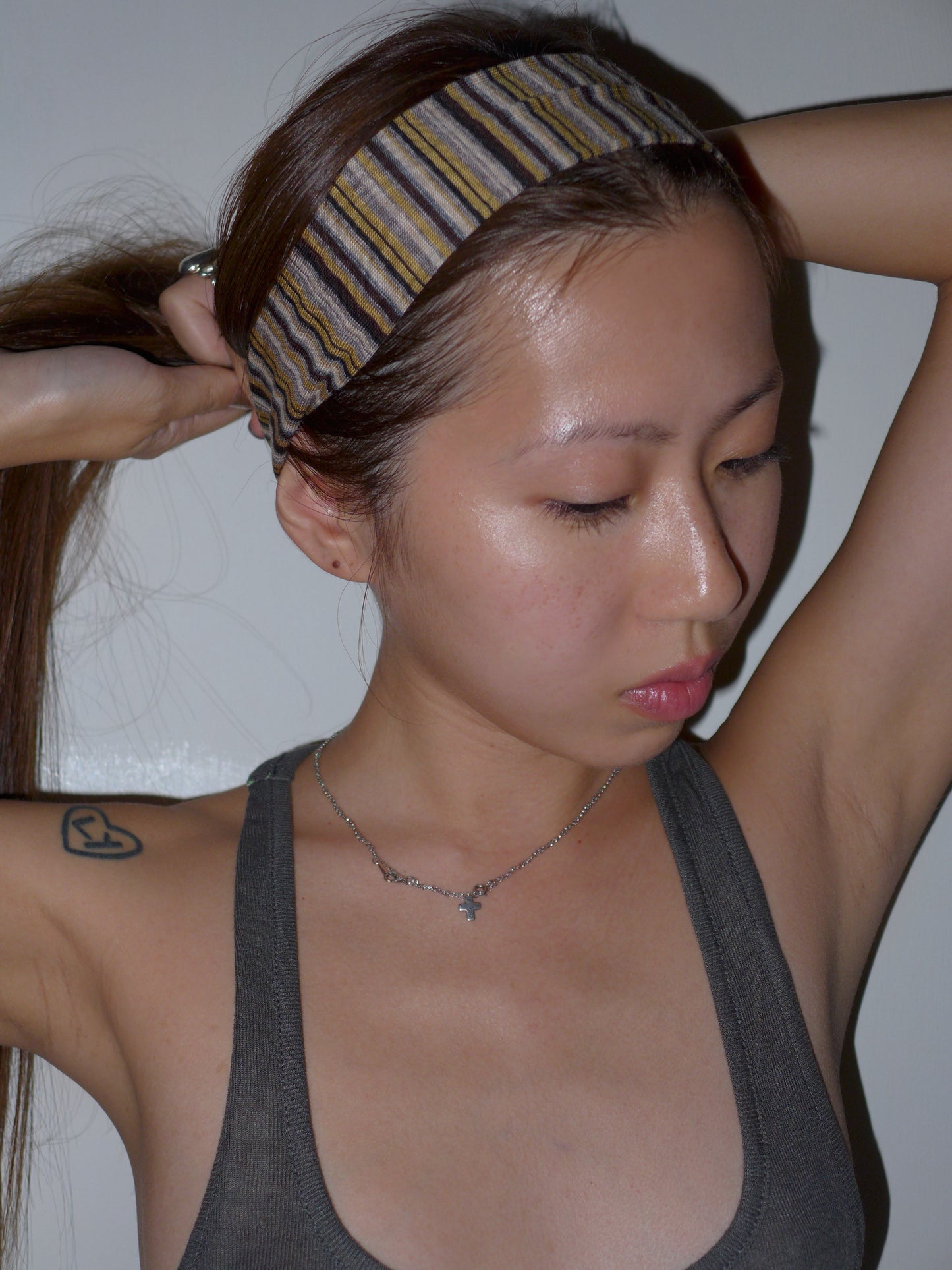 striped headband(umber)
