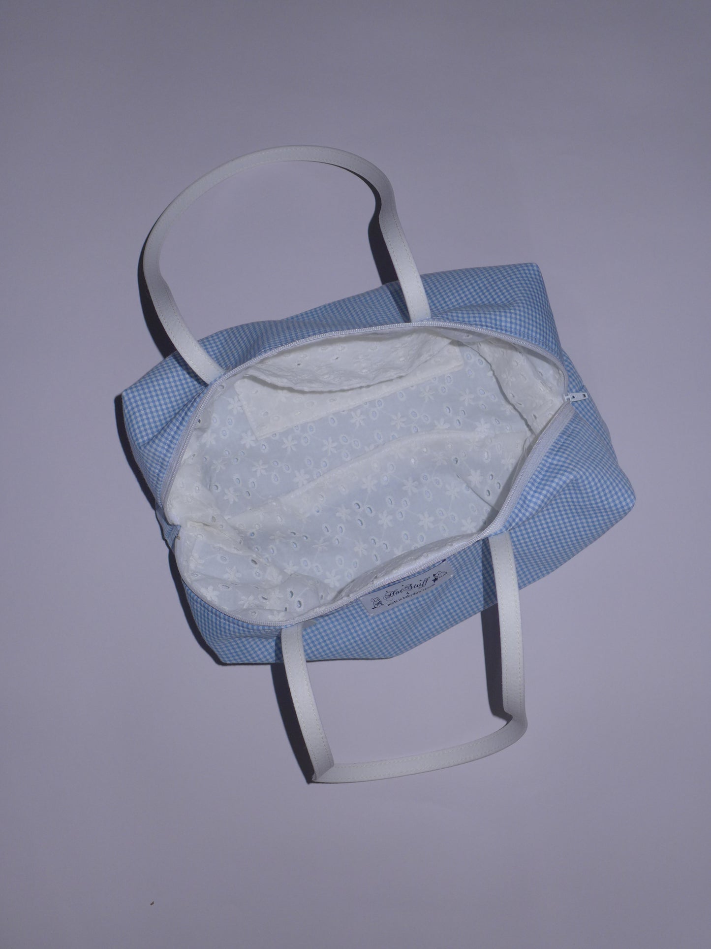 ava box bag(blue gingham)