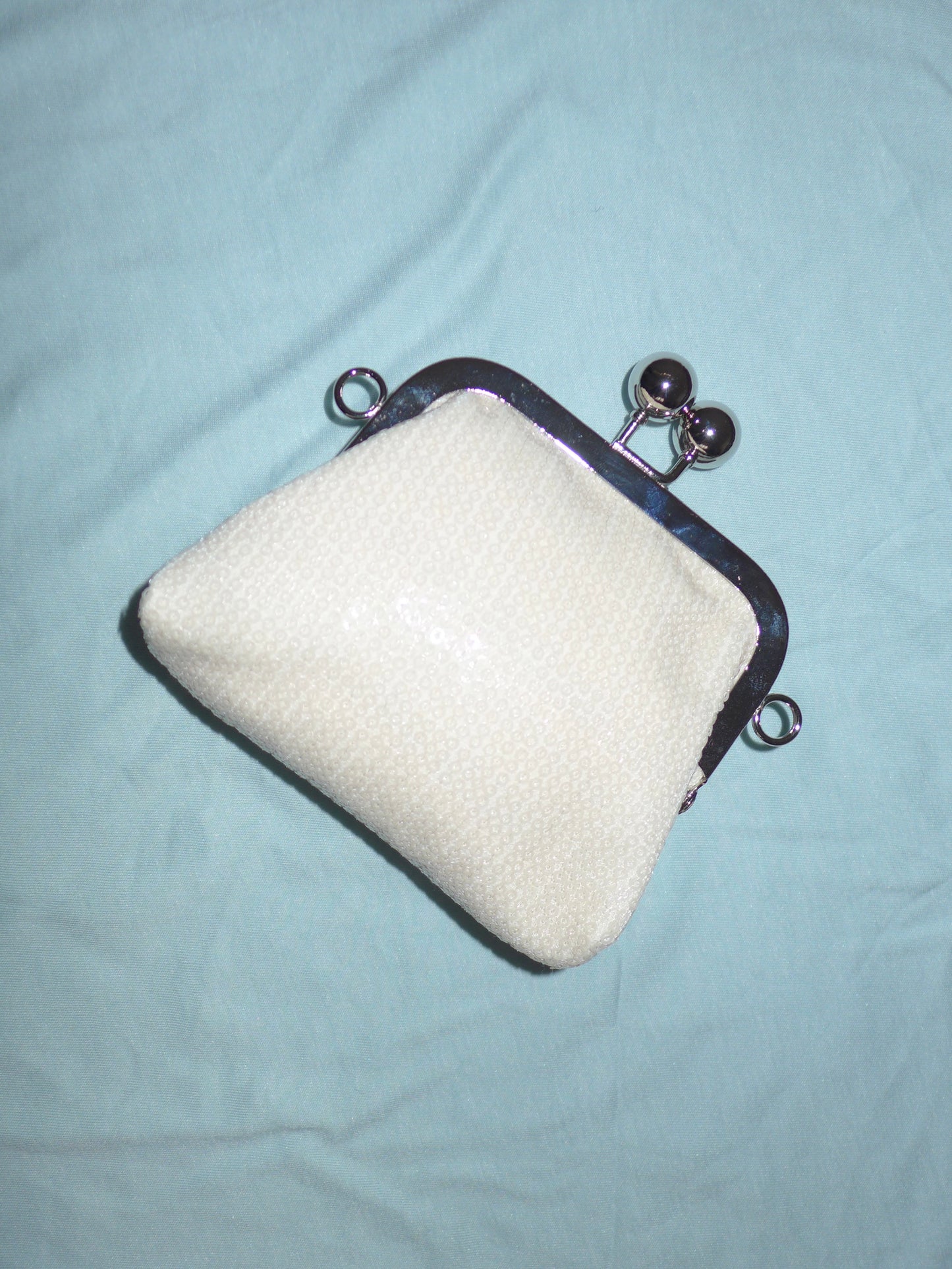 mini kiss lock pouch(beige sequin)