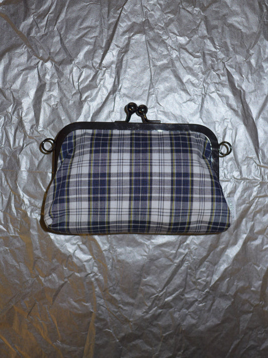 kiss lock pouch(navy plaid)