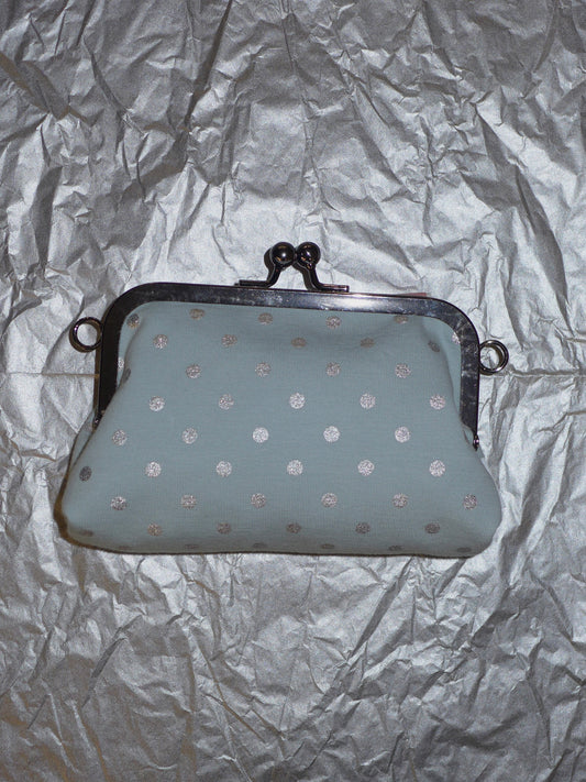 kiss lock pouch(sliver polka dot)