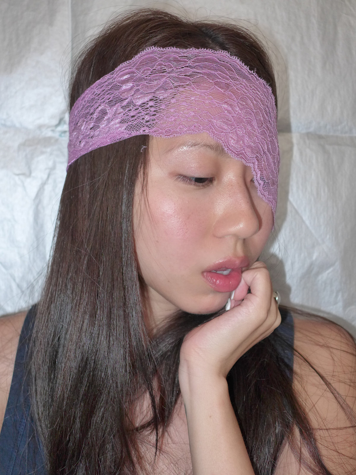 lace headband(lavender rose)