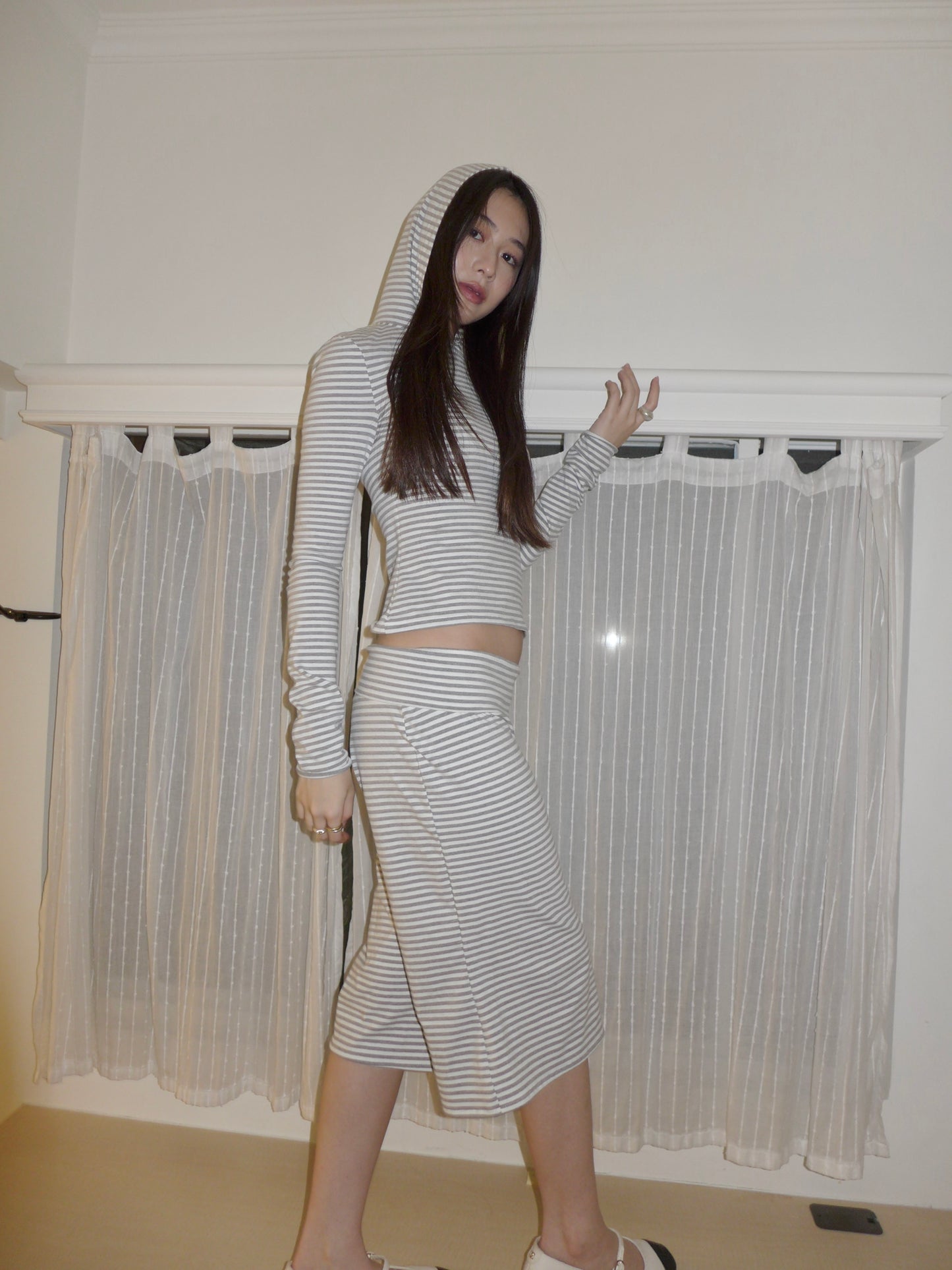 riley striped top(grey)