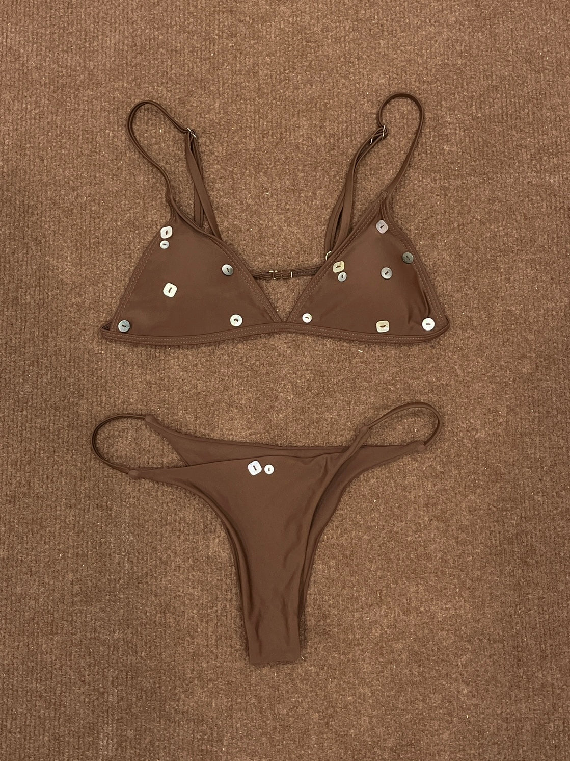 pearl buttons bikini(brown)