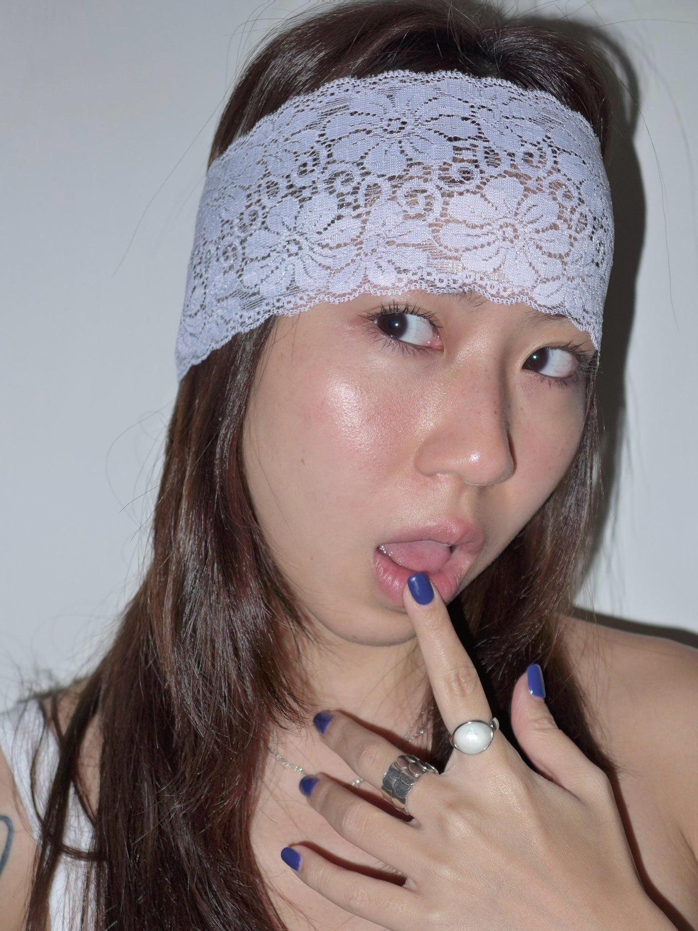 lace headband(lilac)