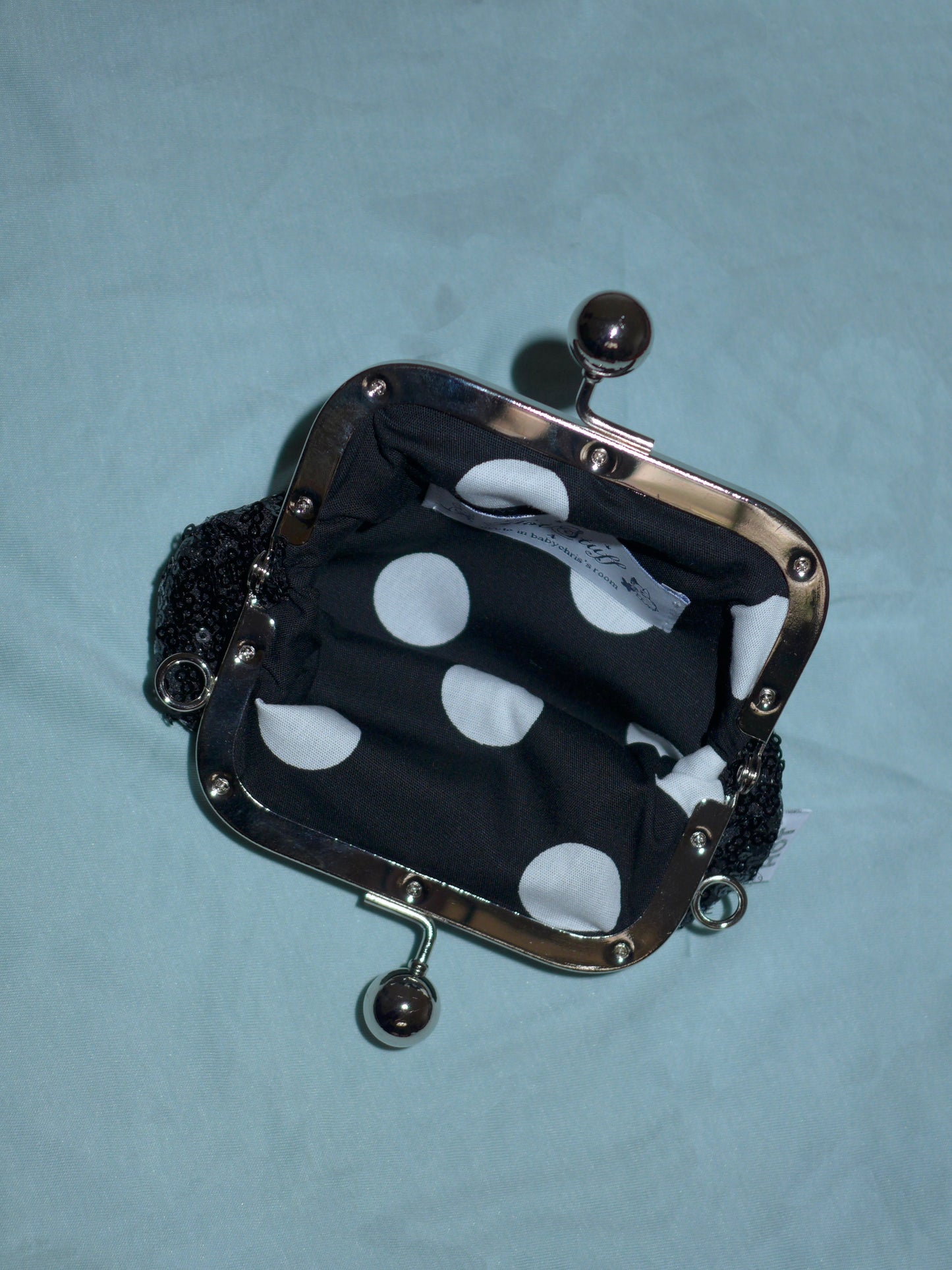 mini kiss lock pouch(black sequin)