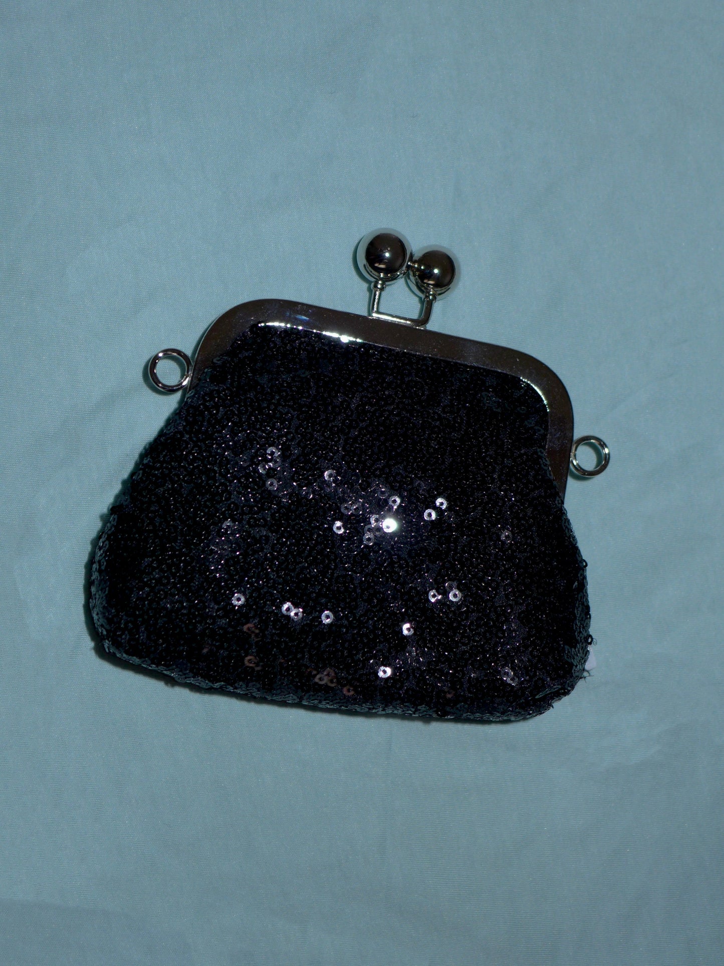 mini kiss lock pouch(black sequin)
