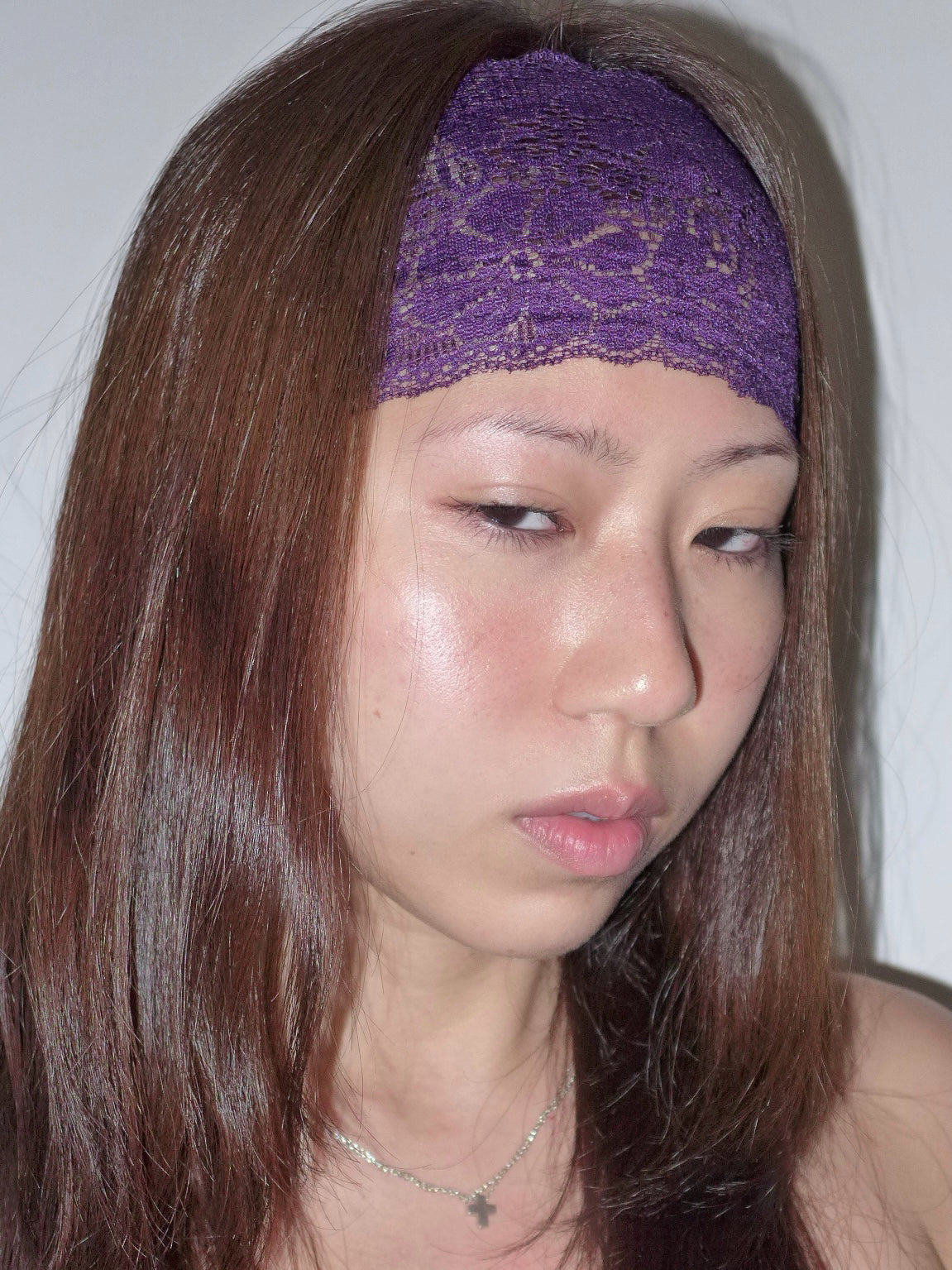 lace headband(grape)