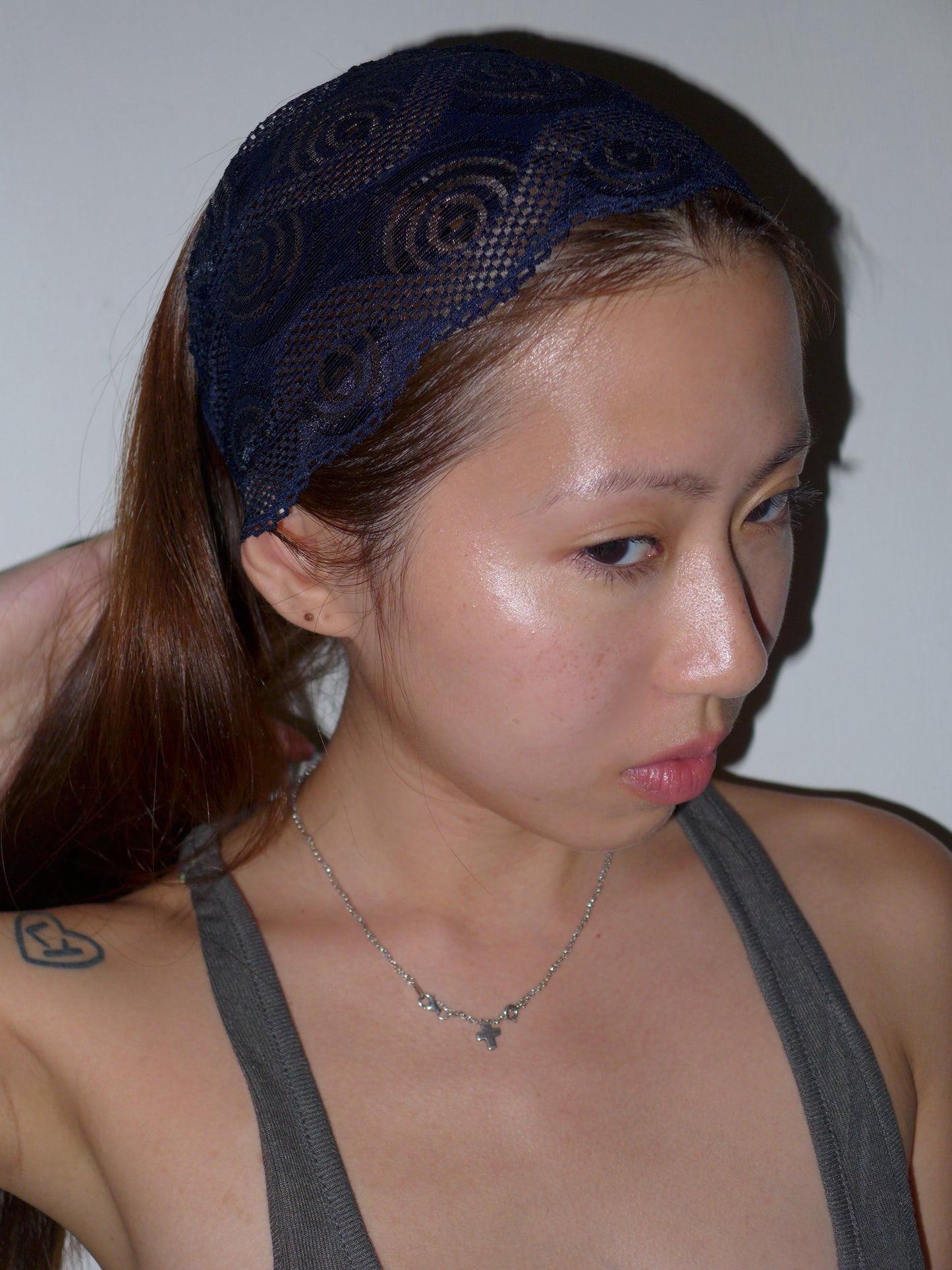 lace headband(deep blue)