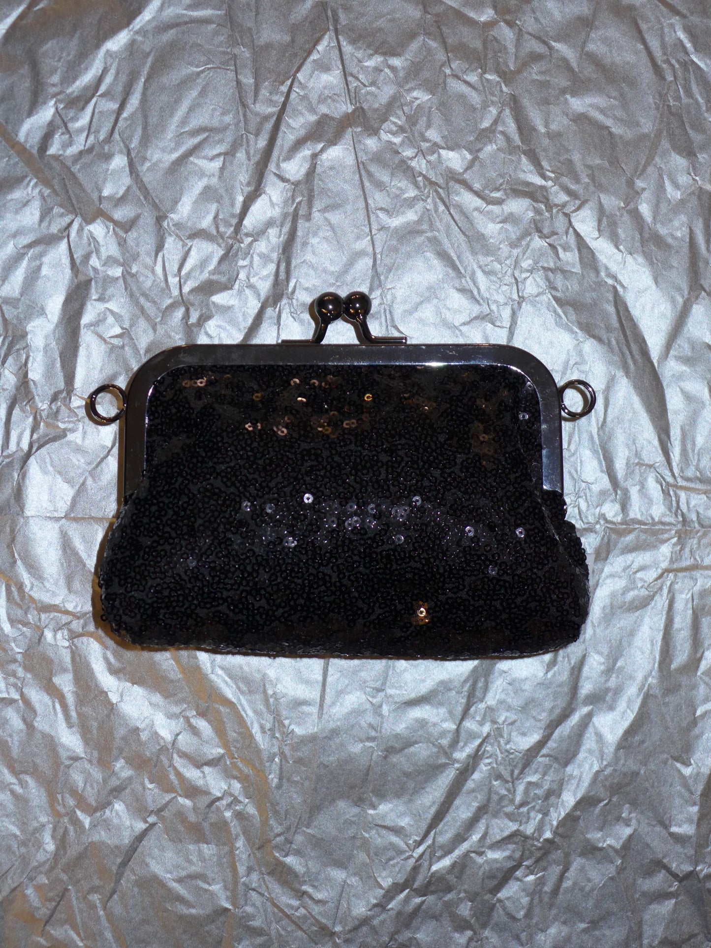 kiss lock pouch(black sequin)