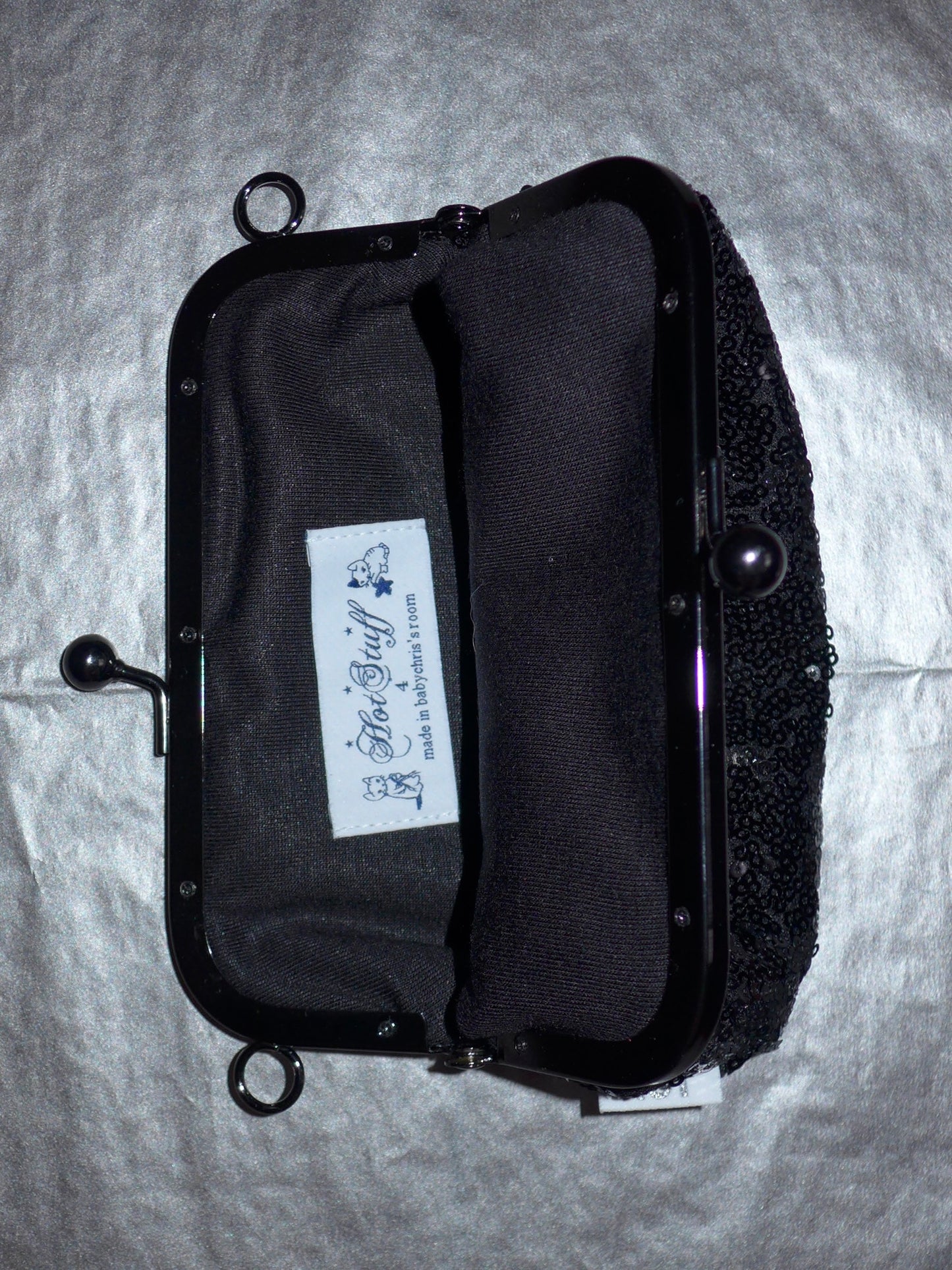 kiss lock pouch(black sequin)