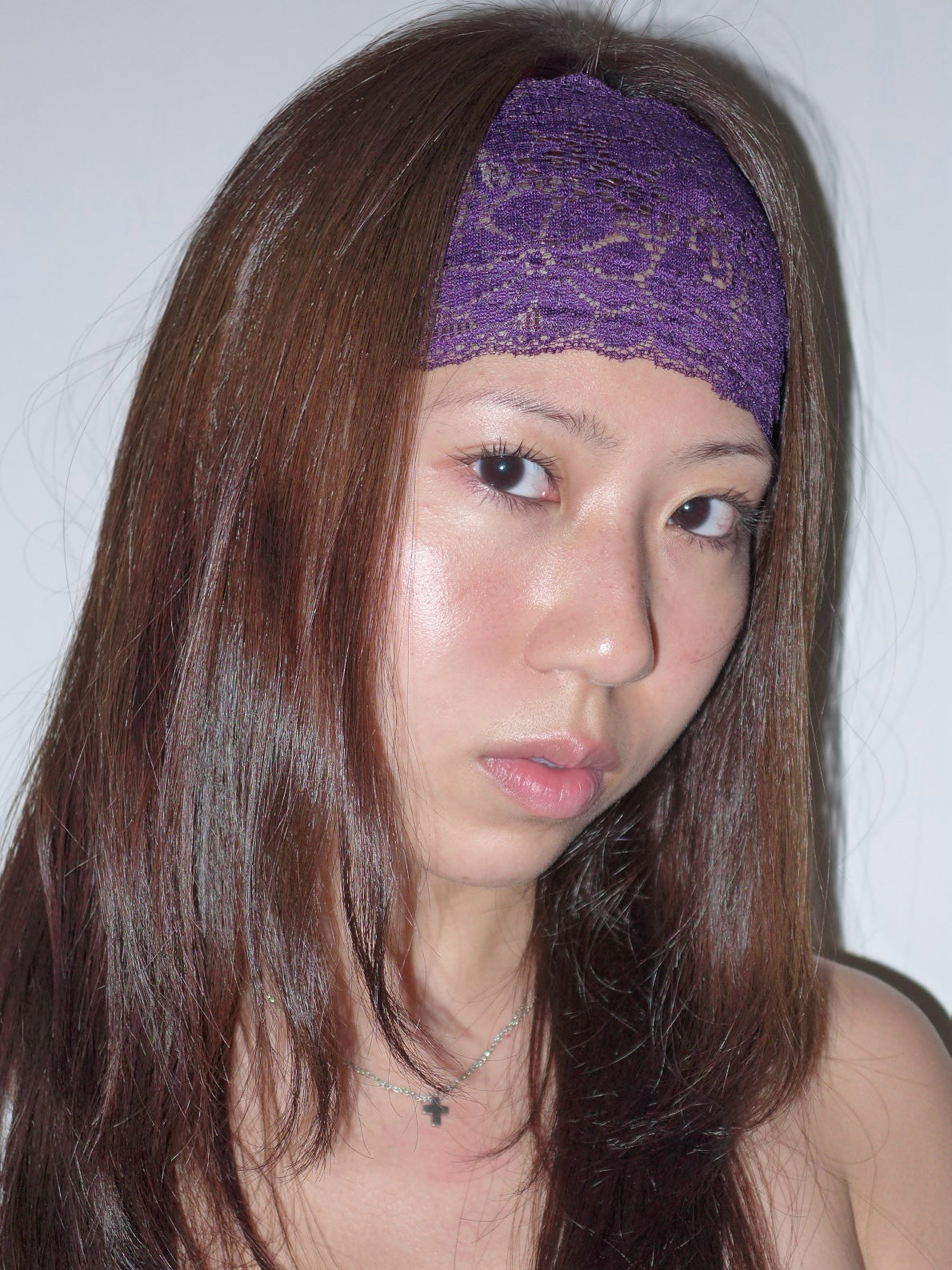 lace headband(grape)