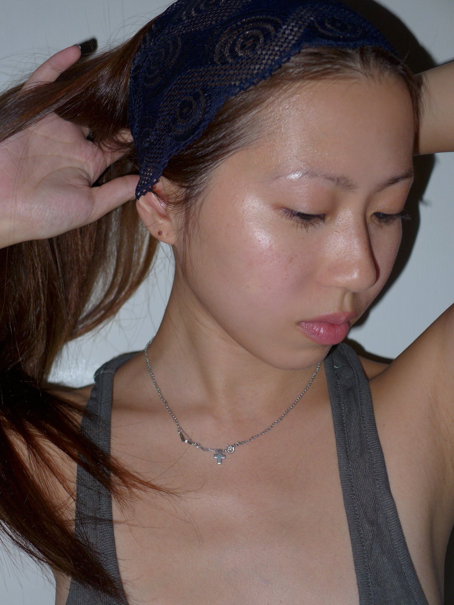 lace headband(deep blue)