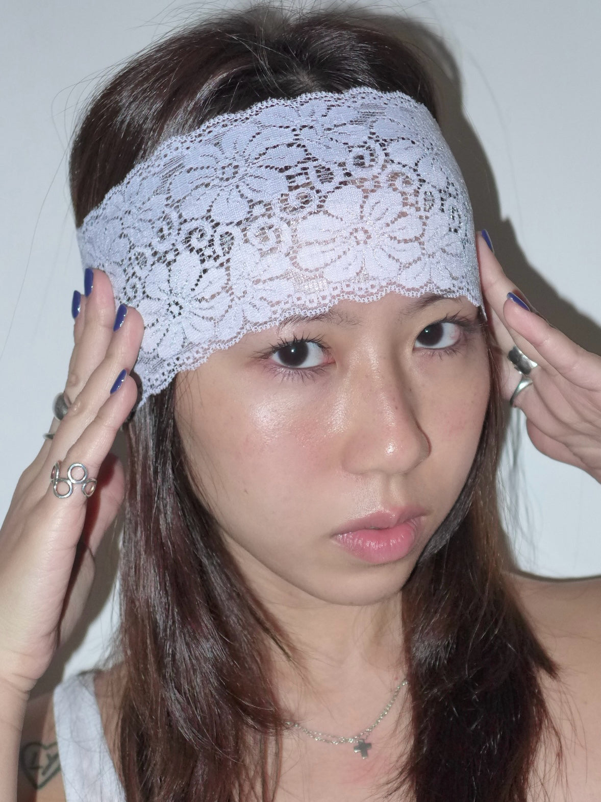 lace headband(lilac)