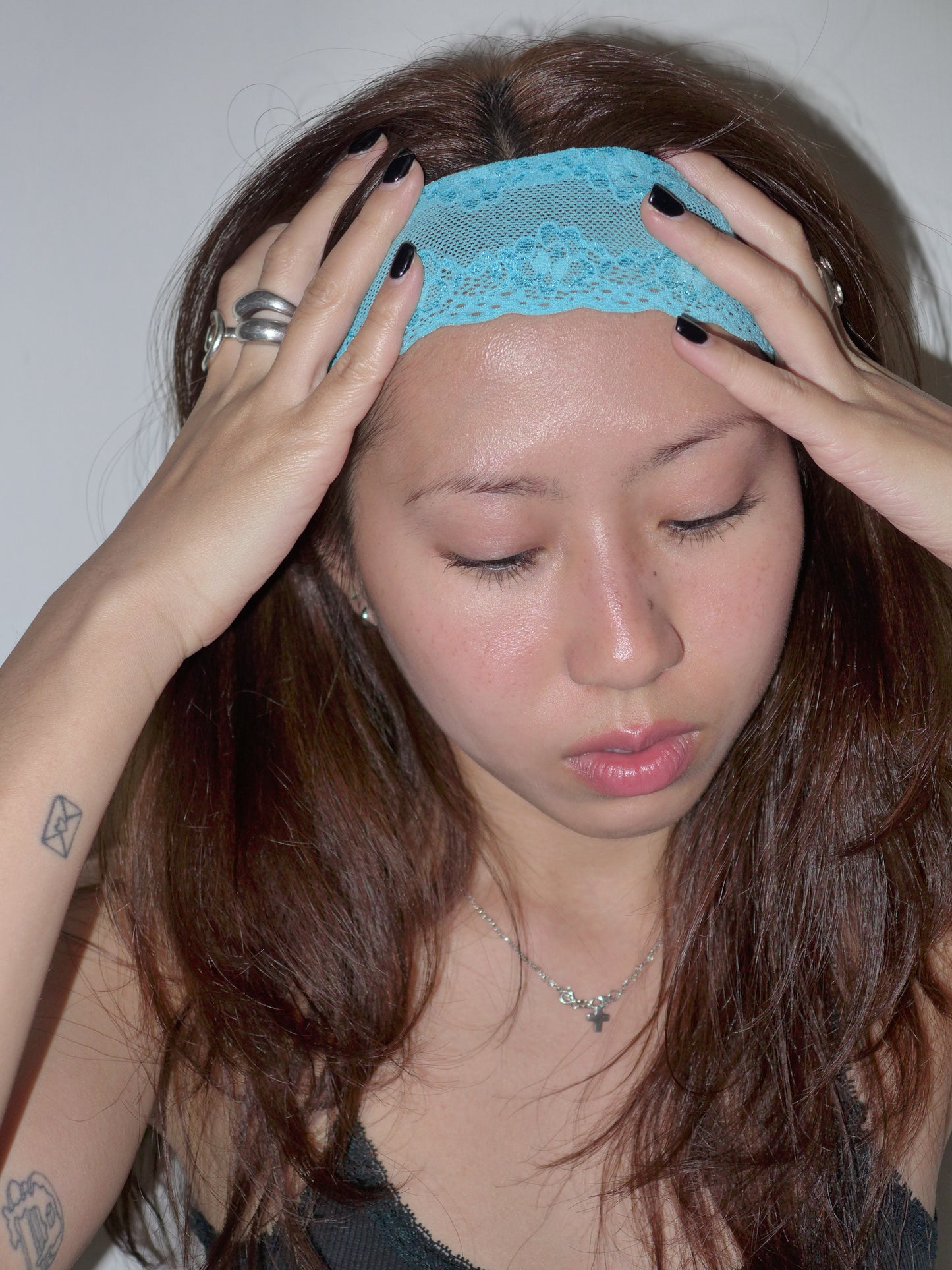 lace headband(turquoise)