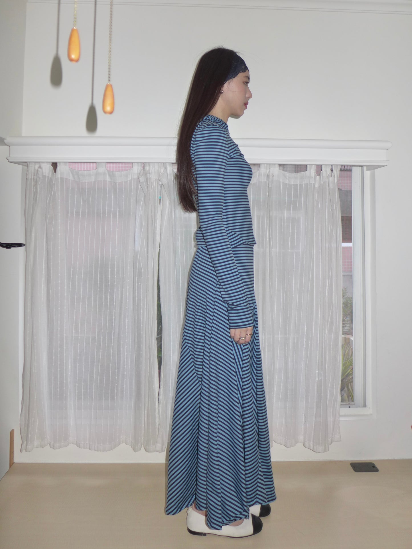 riley striped skirt(blue)