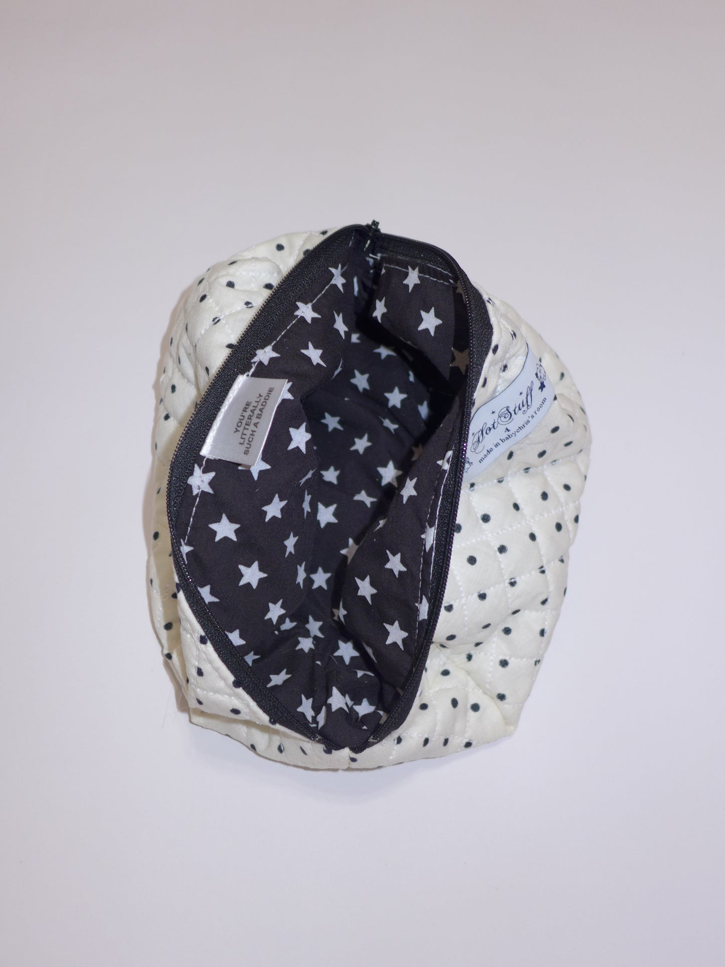 polka dot makeup bag