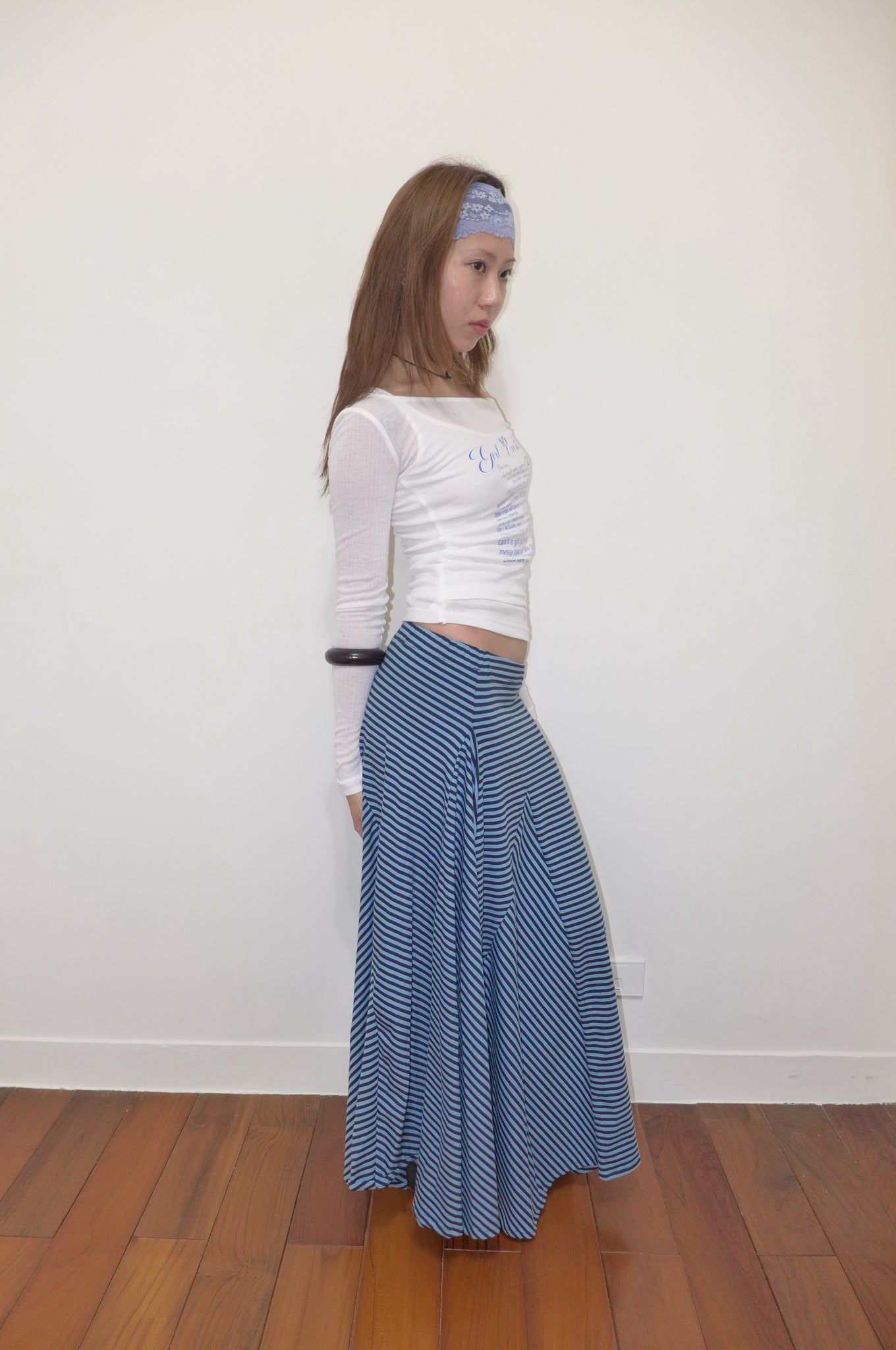 riley striped skirt(blue)